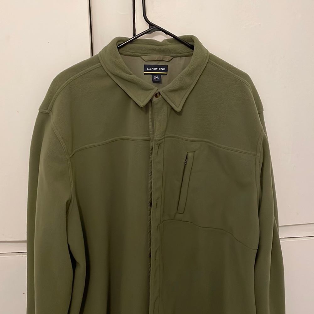 Men’s Lands End fleece button up jacket